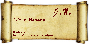 Jür Nemere névjegykártya